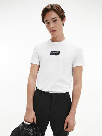 Calvin Klein Ruhák HU270736 | Calvin Klein Organic Cotton Logo Férfi Póló Világos Fehér